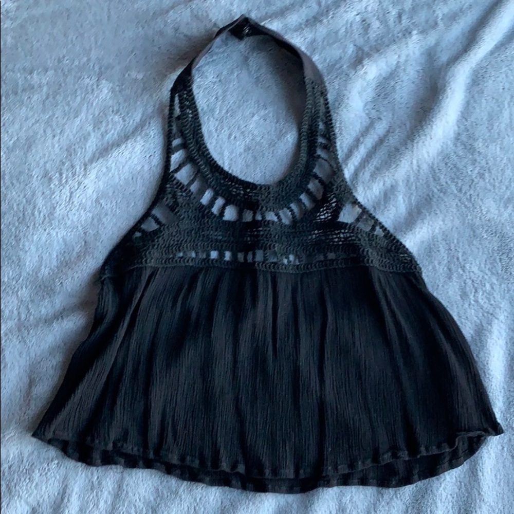 tobi crochet halter crop top